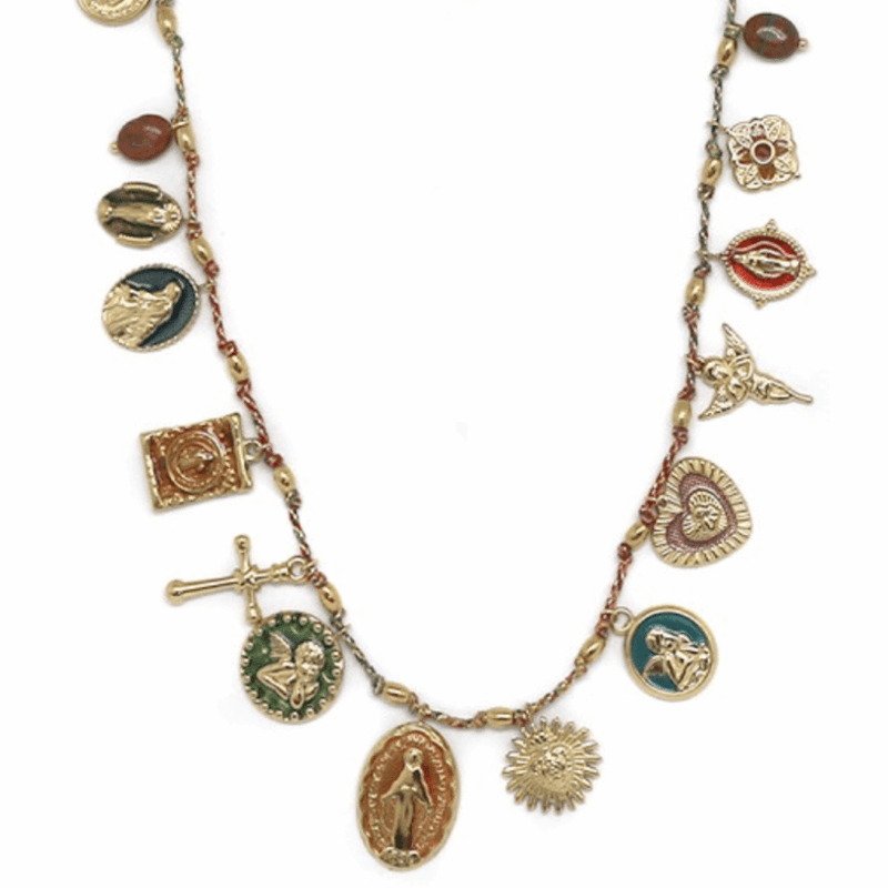 collier christ vierge marie