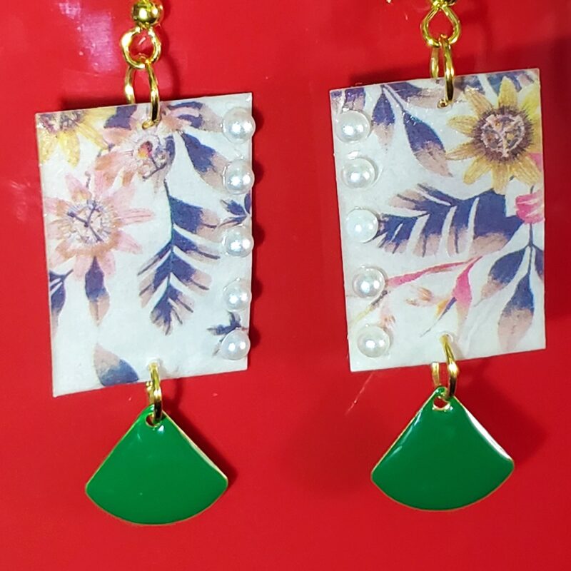 boucle oreille papier recup