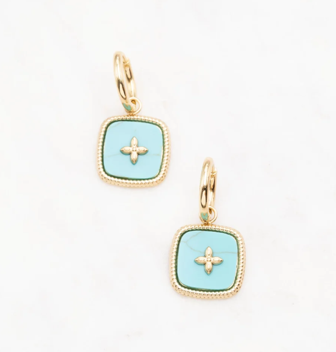 boucles d oreille Wilna turquoise reconstituee