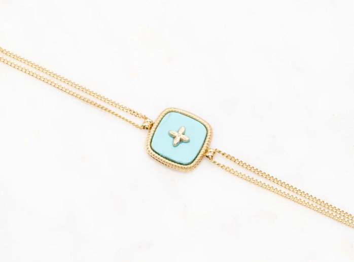 bracelet wilna turquoise reconstituee croix