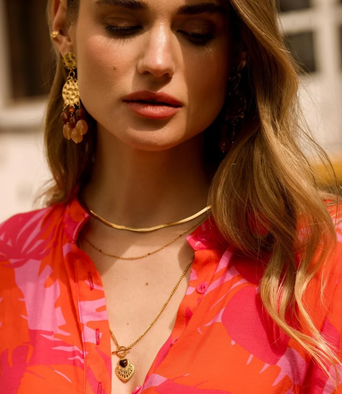 collier reglable nahia pendentif coeur porte
