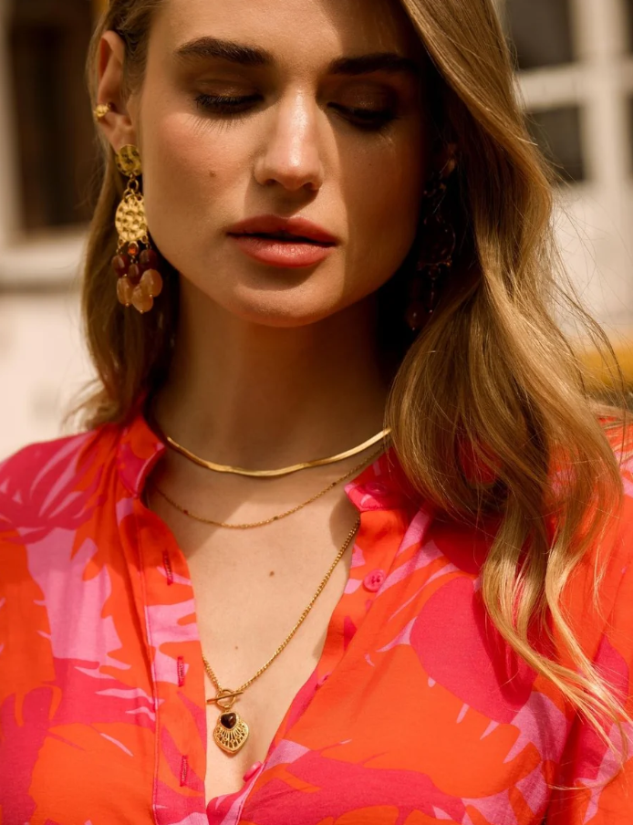 collier reglable nahia pendentif coeur porte