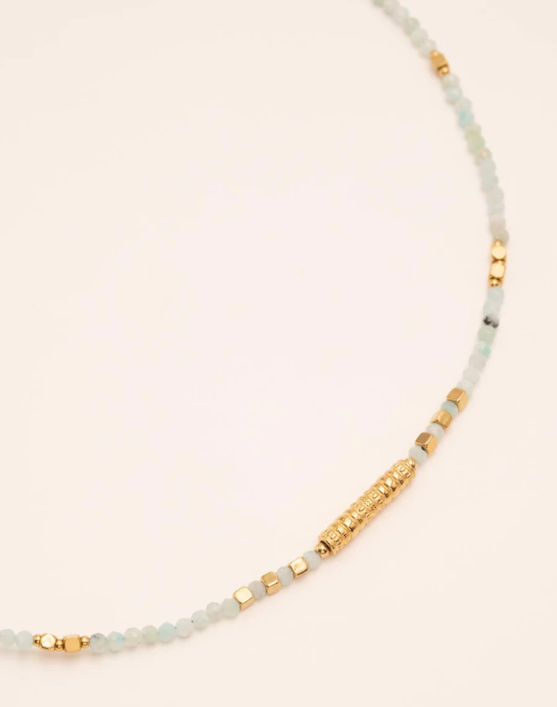 collier renay amazonite et acier inoxydable
