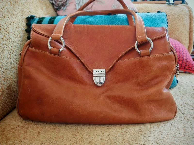 Sac vintage en cuir Made in France